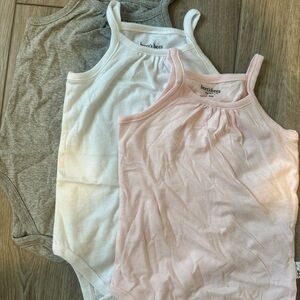 Burt's Bees Baby Bodysuit Set - Gray, White, Pink